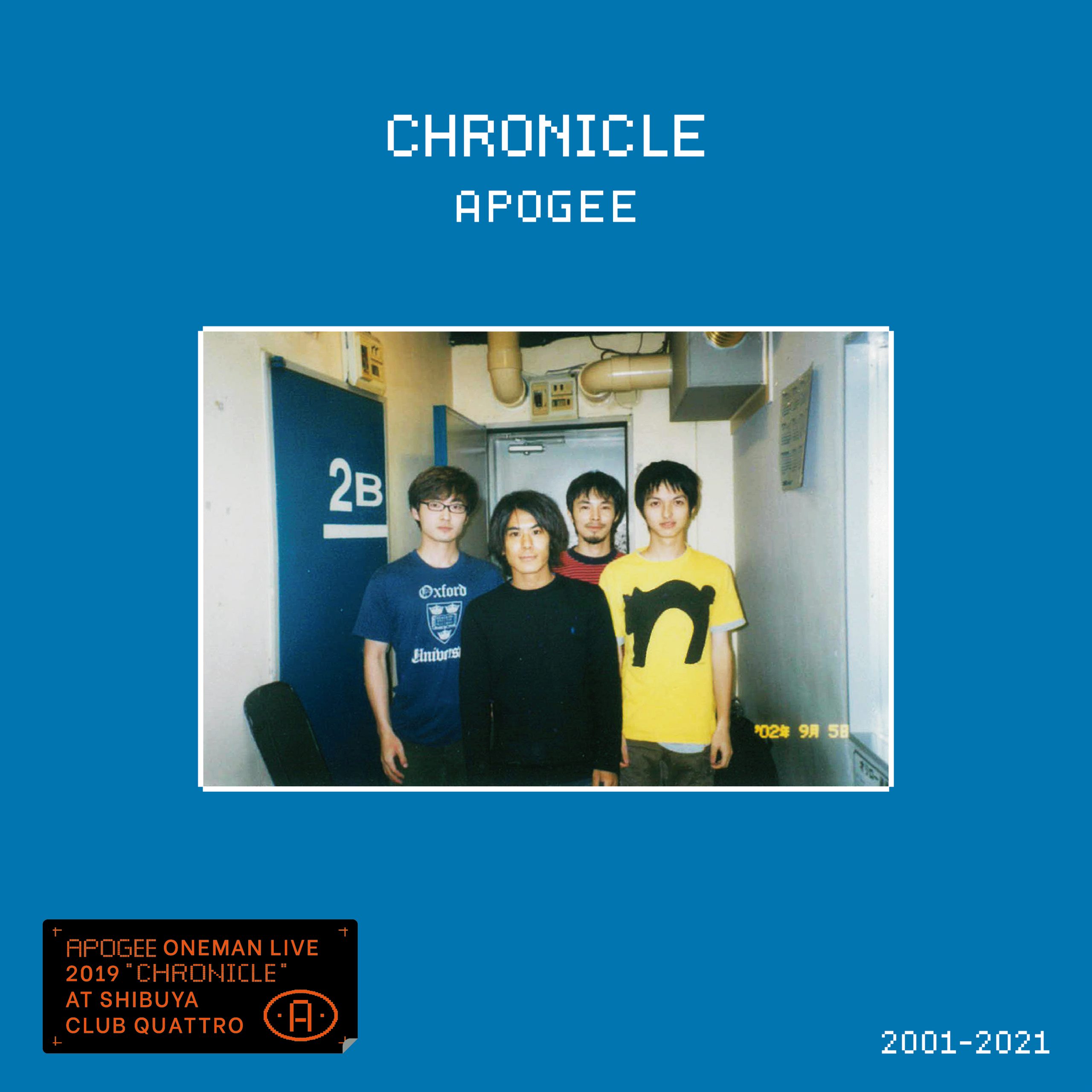 APOGEE初のライブアルバム「CHRONICLE」 2021年12月22日リリース(完全受注生産)受注締切：2022年3月31日まで